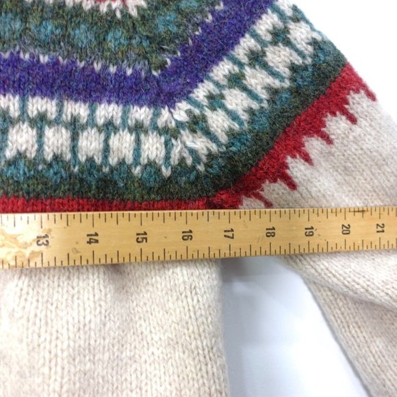 VINTAGE Western Sweater Women Small Wool Knit Southwest Aztec Pullover Grandma - Picture 6 of 13